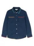 Stella McCartney Kids floral-patch denim shirt - Blue