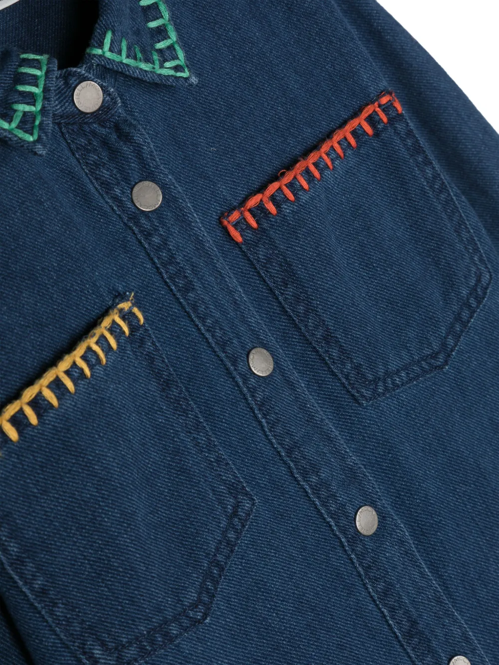 Floral-Patch Denim Shirt