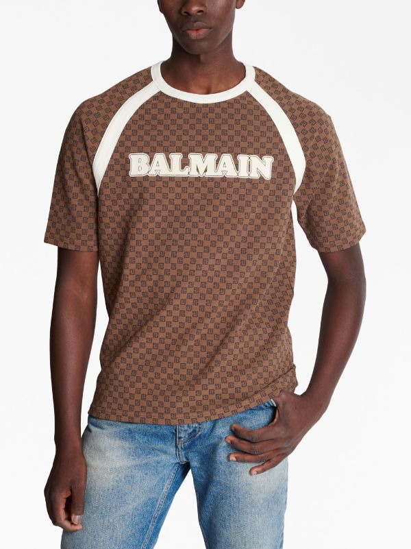 Balmain monogram-print Satin Shirt - Farfetch
