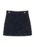 Balmain Kids button-embellished tweed miniskirt - Blue