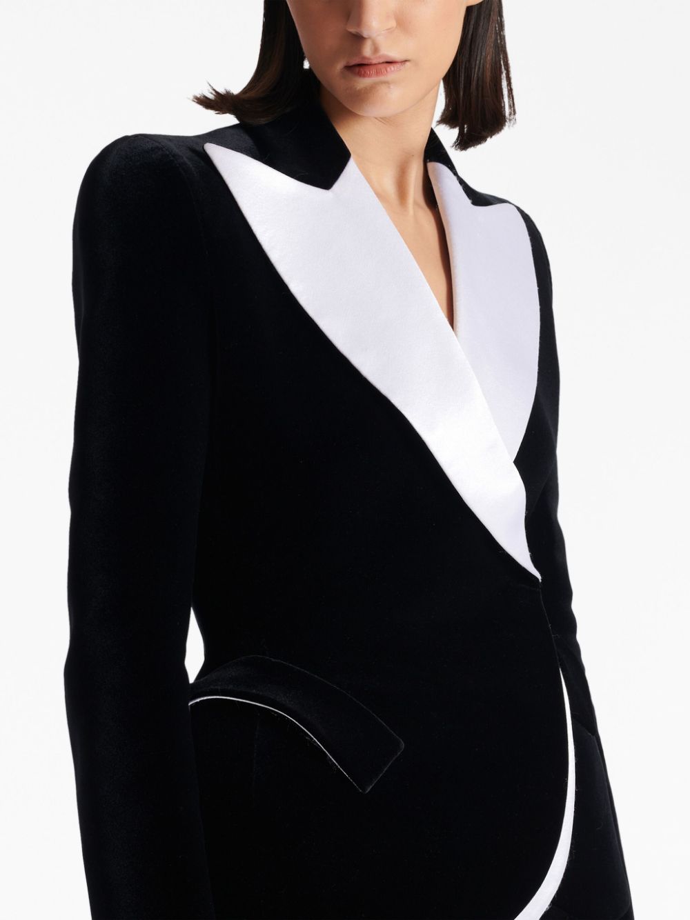 Balmain two-tone velvet blazer Women