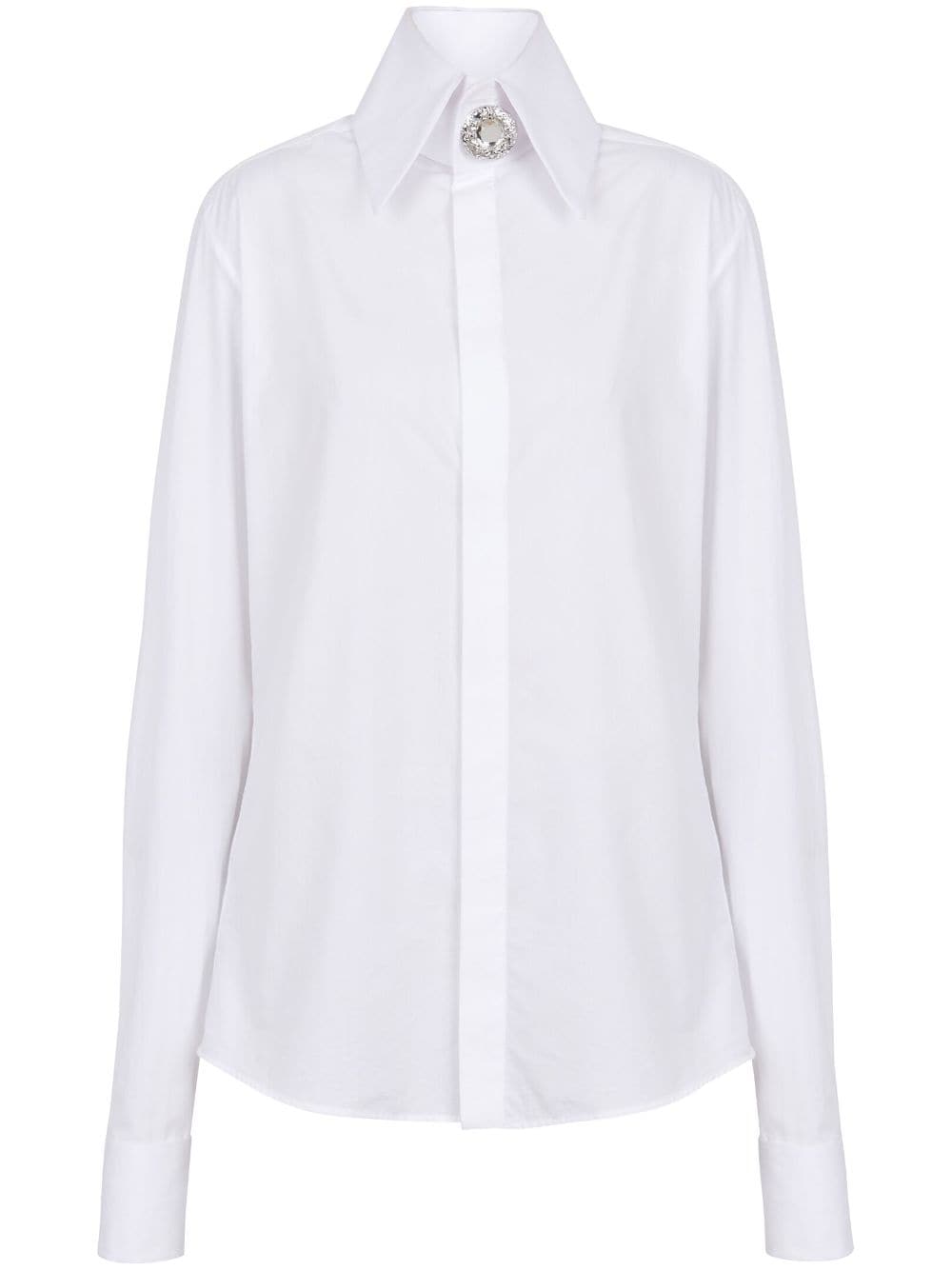 Balmain jewel-embellished cotton-poplin Shirt - Farfetch