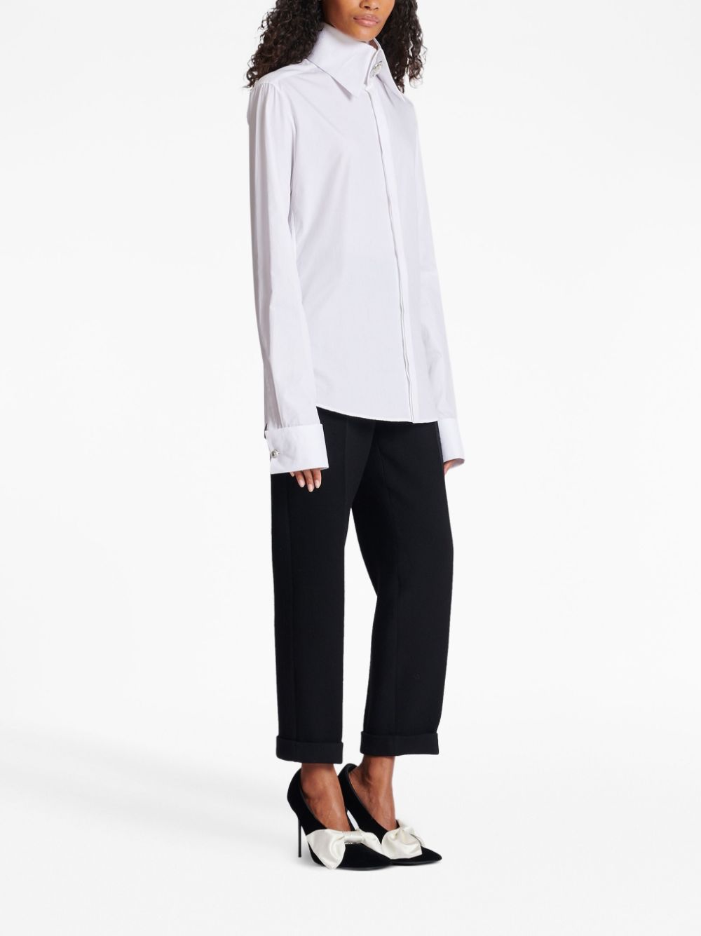 Affordable Balmain jewel-embellished cotton-poplin shirt Women