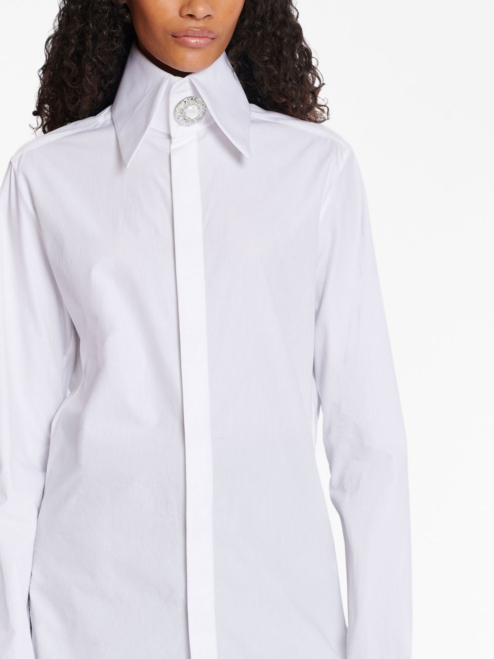 Affordable Balmain jewel-embellished cotton-poplin shirt Women