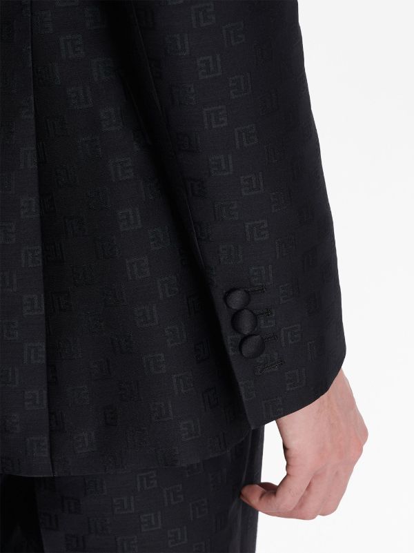 Balmain monogram-print Satin Shirt - Farfetch