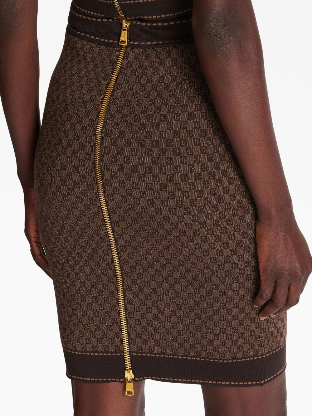 Balmain モノグラム スカート | ブラウン | FARFETCH JP