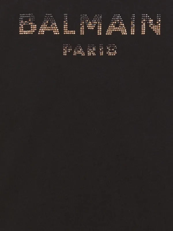 Balmain Kids ラインストーンロゴ Tシャツ | ブラック | FARFETCH JP
