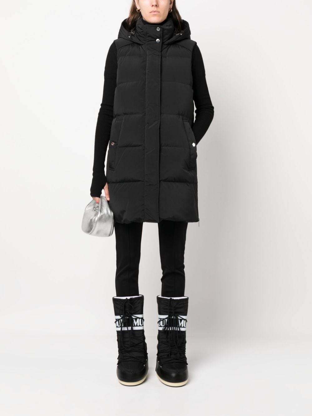 Woolrich Bodywarmer met capuchon - Zwart