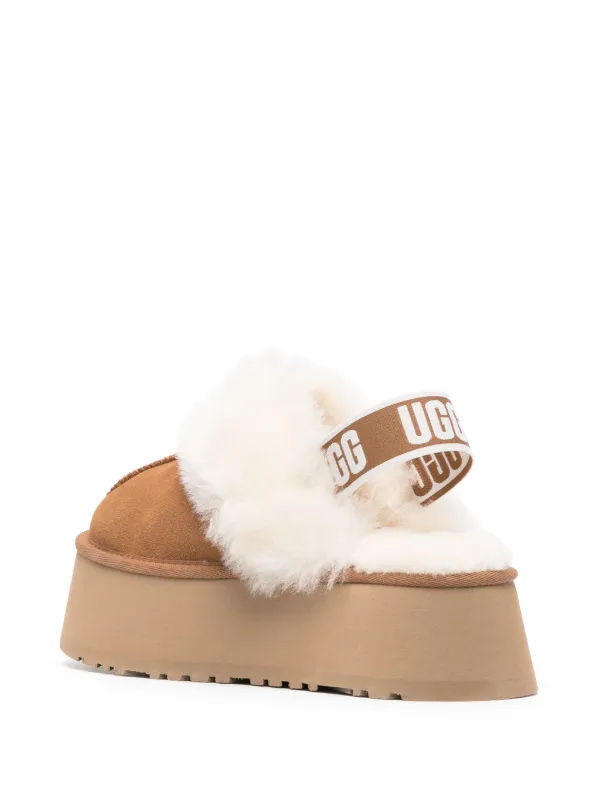 UGG Funkette 60mm Suede Slingback Slippers | Brown | FARFETCH TR