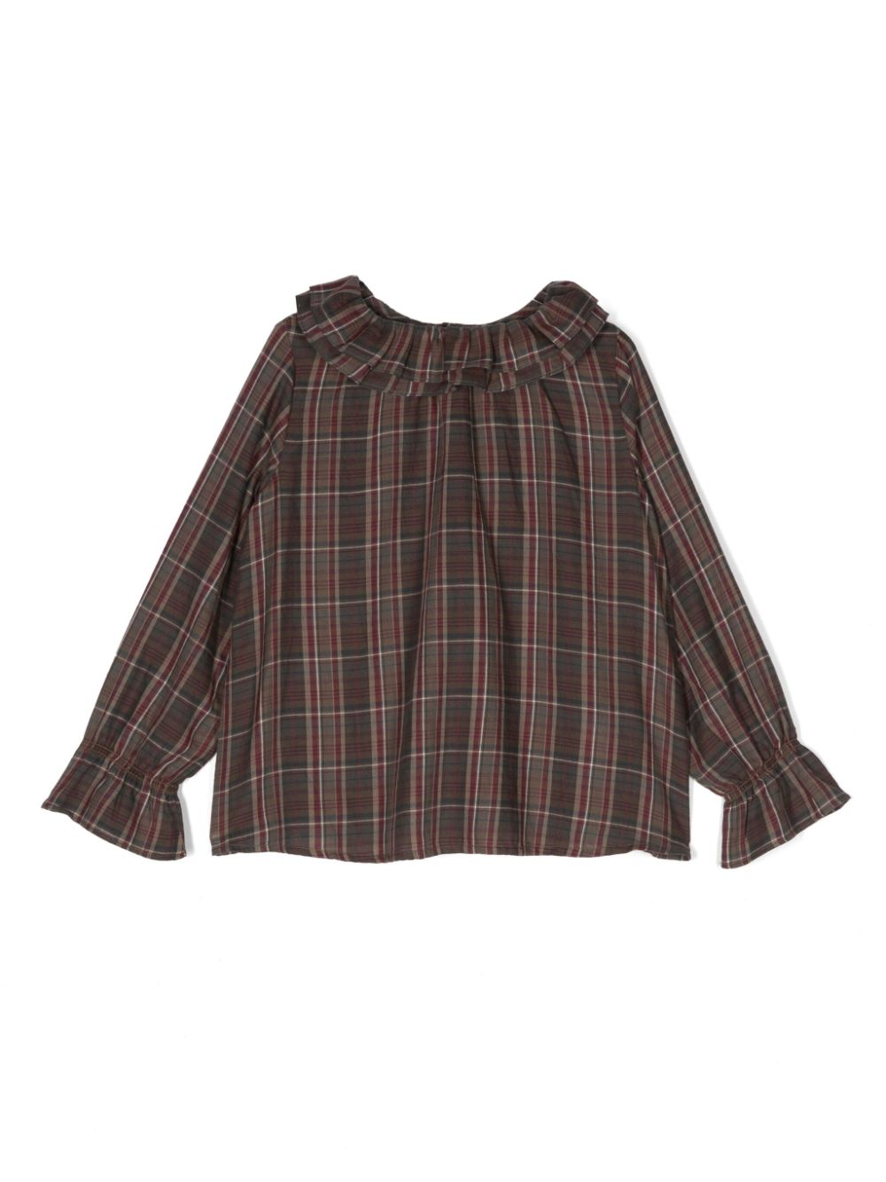 Bonpoint plaid-check pattern blouse - Red