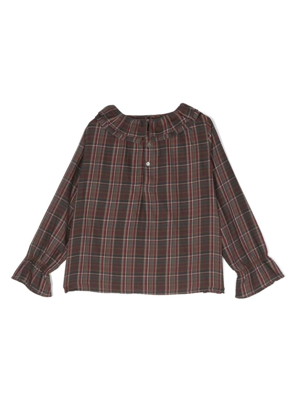Shop Bonpoint Plaid-check Pattern Blouse In Red