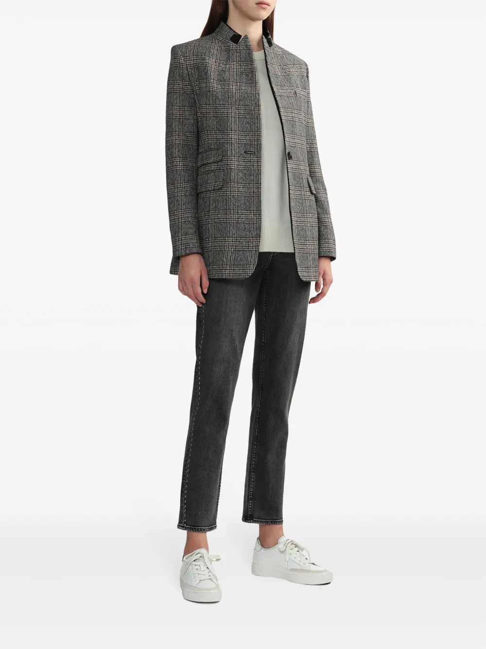 rag & bone logo-embroidered wool jumper - Wit