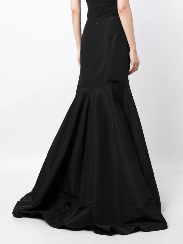Oscar De La Renta high-waisted Trumpet Silk Skirt Black