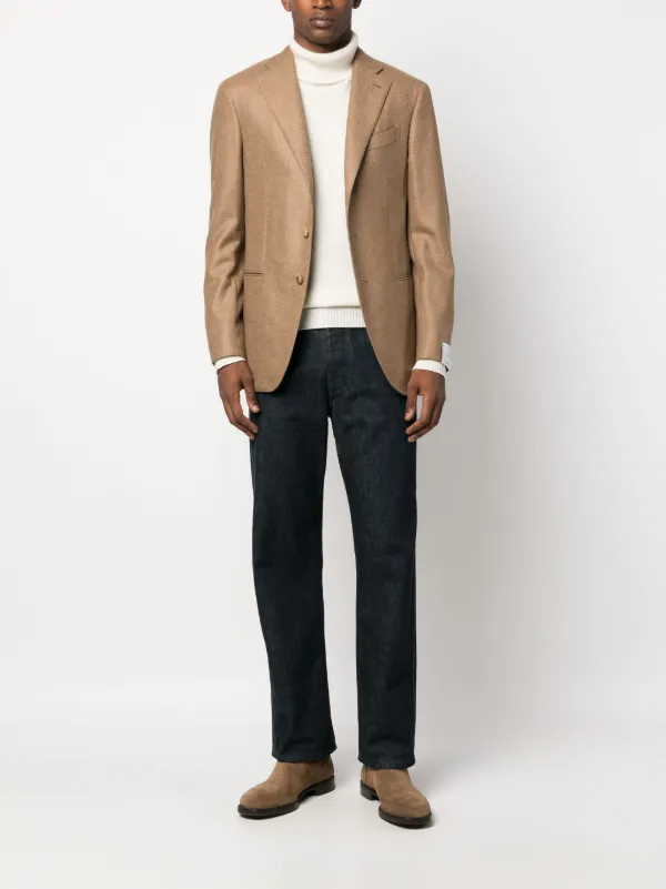 Caruso single-breasted wool-cashmere Blazer | Brown | FARFETCH