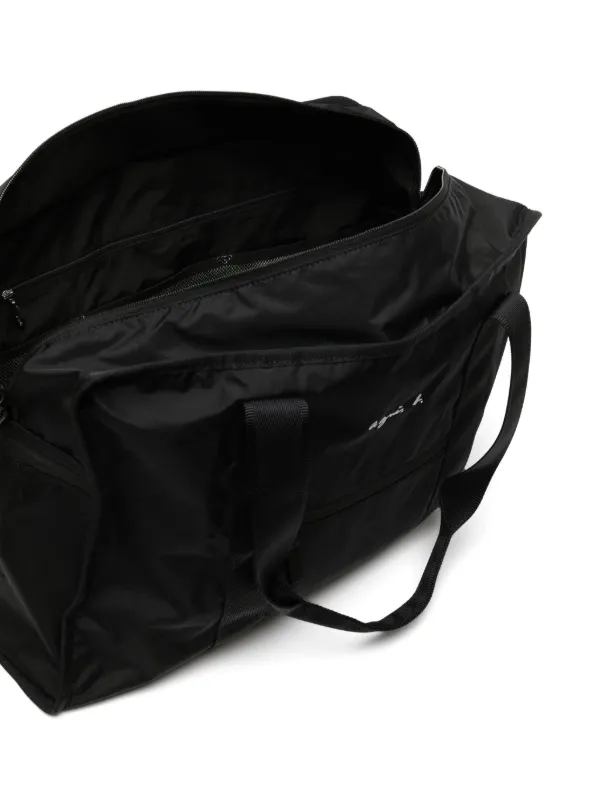 Agnès b. Rectangular logo-print Luggage | Black | FARFETCH