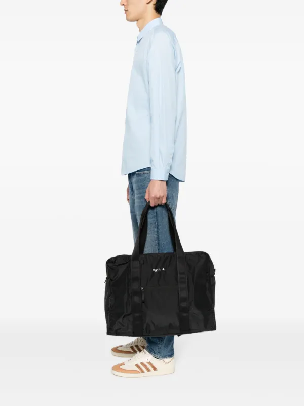 Agnès b. Rectangular logo-print Luggage | Black | FARFETCH