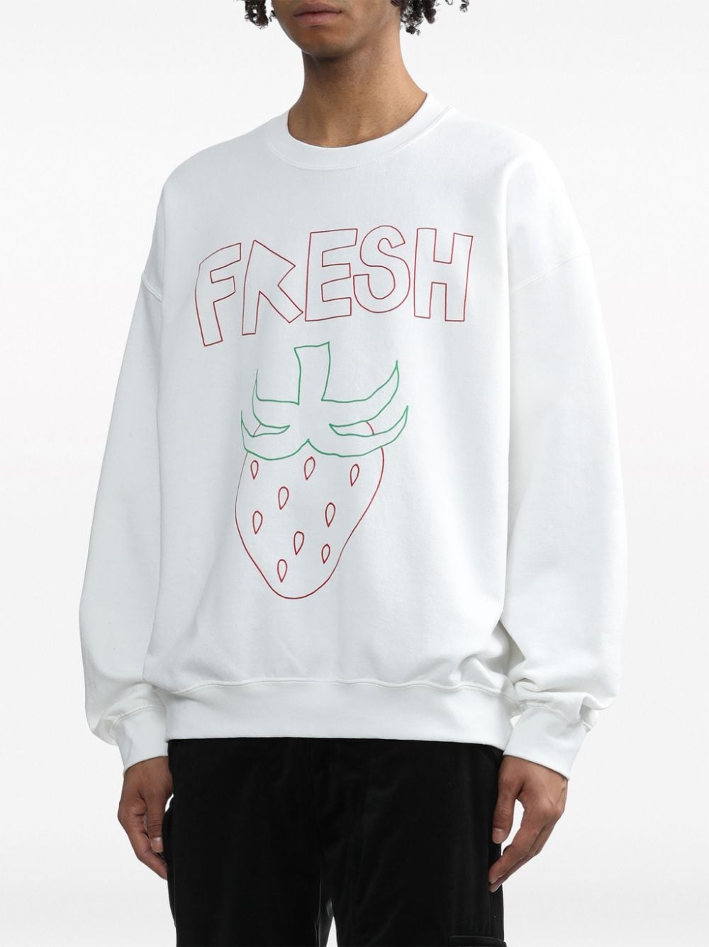 Shop Westfall Fruit-print Long-sleeve Sweatshirt In White