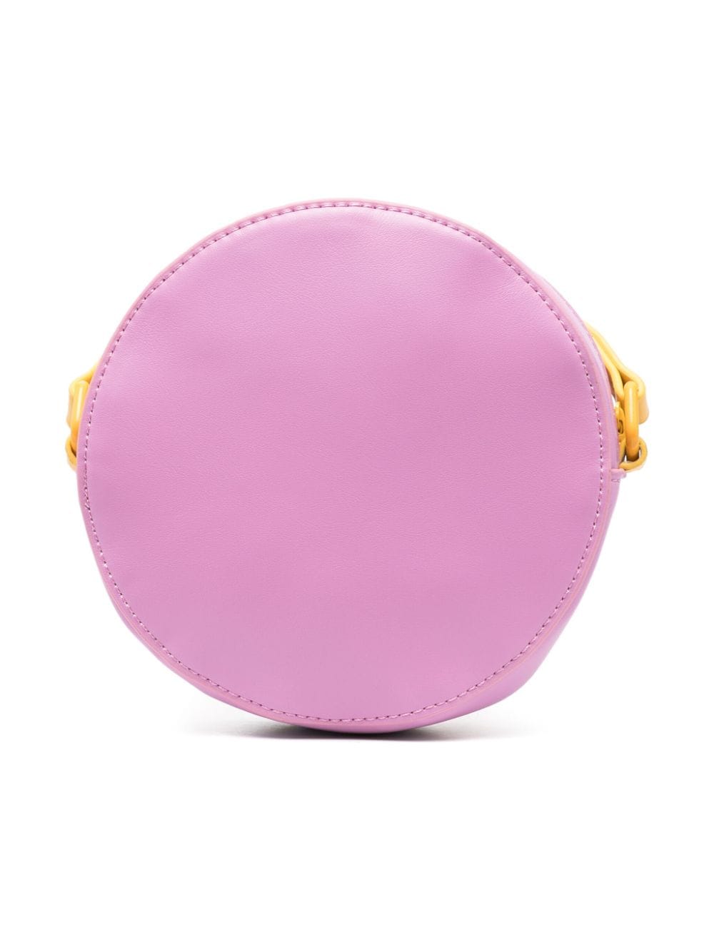 Shop Stella Mccartney Heart-patch Circular Crossbody Bag In Pink