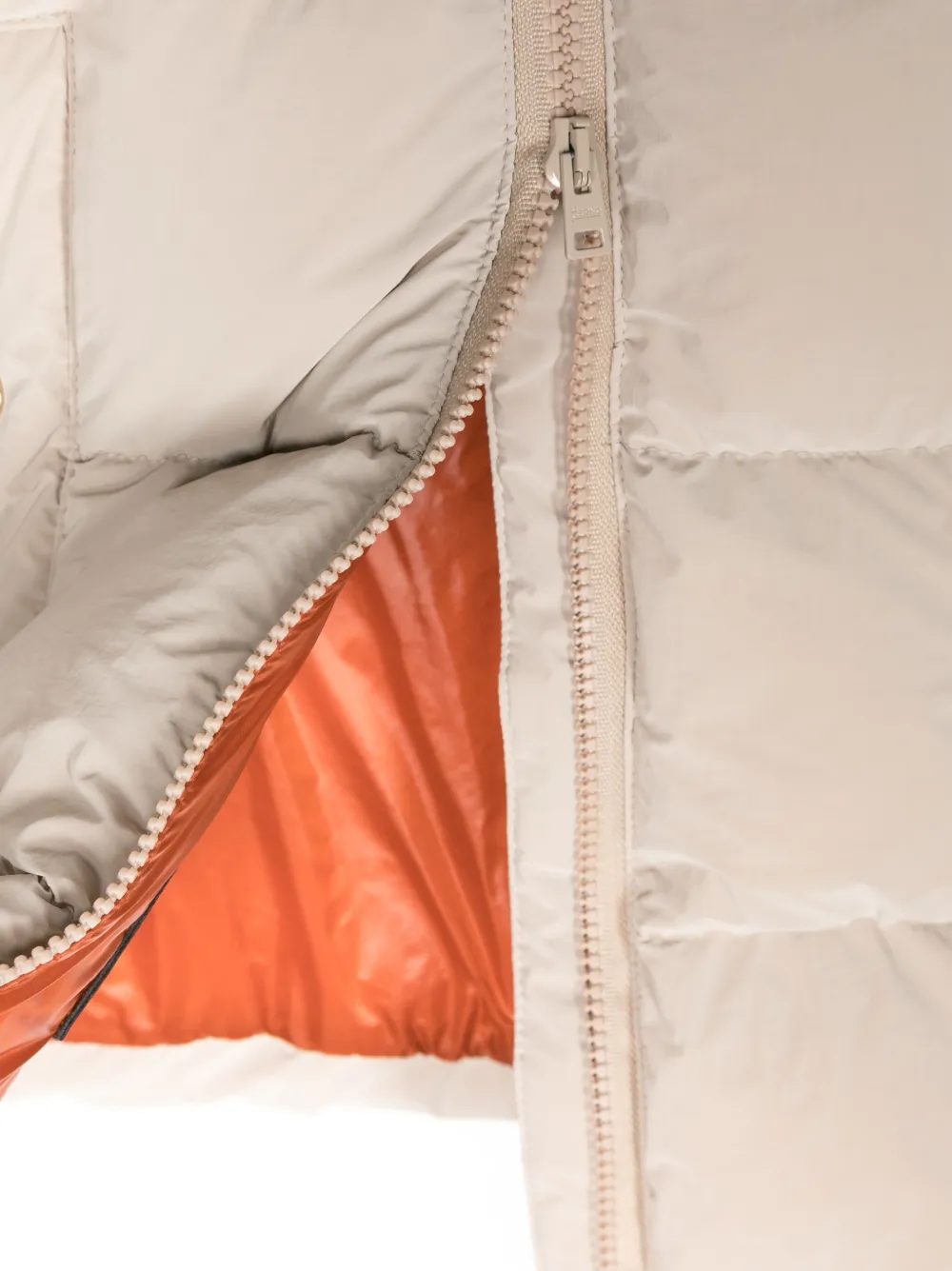 Herno Logo-embroidered Hooded Down Coat In Neutrals