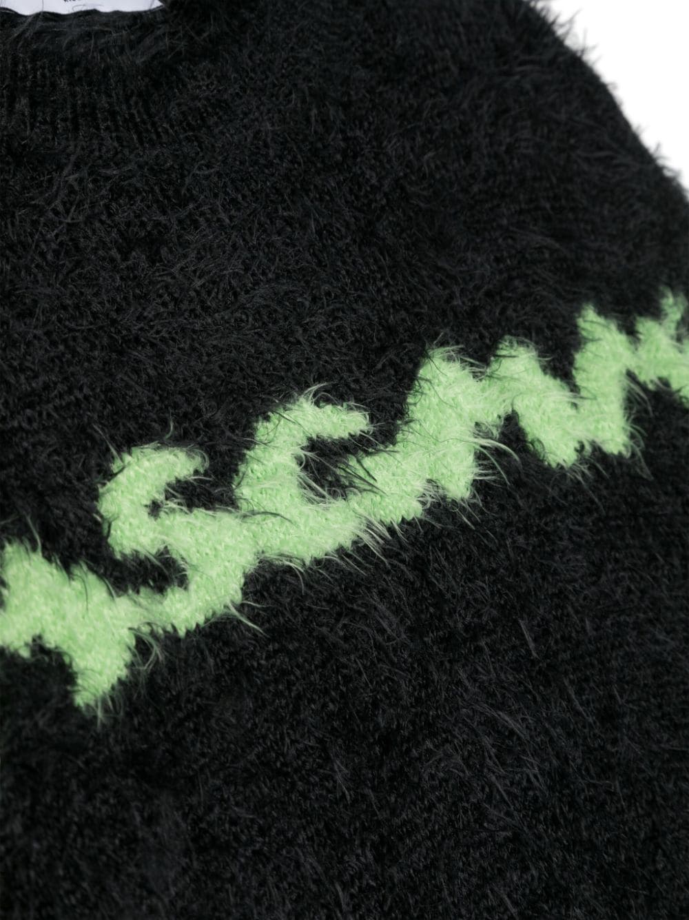 Shop Msgm Logo Intarsia-knit Brushed Jumper In Black
