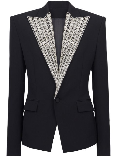 Balmain crystal-embellished wool blazer