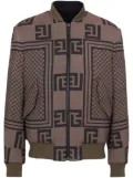 Balmain reversible monogram bomber jacket - Brown