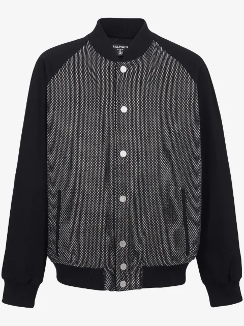 Balmain rhinestone-embellished bomber jacket