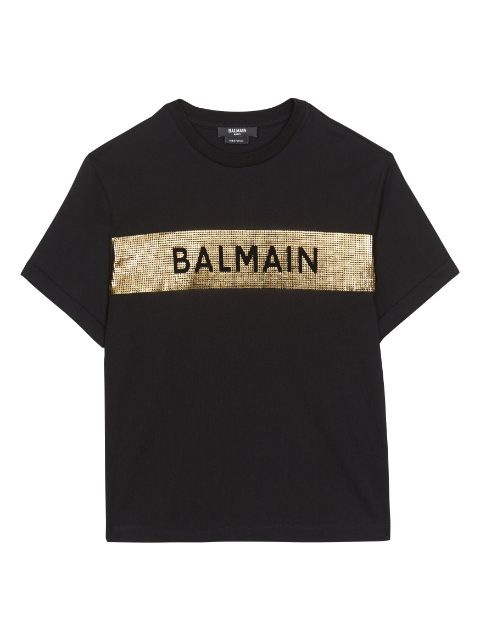 Balmain Kids laminated-logo cotton T-shirt