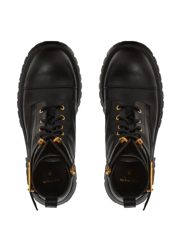 Balmain Romy lace-up Leather Boots Black FARFETCH PH
