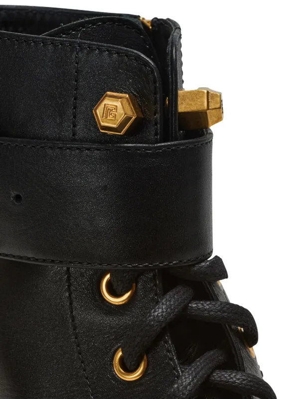 Balmain Romy レースアップ レザーブーツ | ブラック | FARFETCH JP