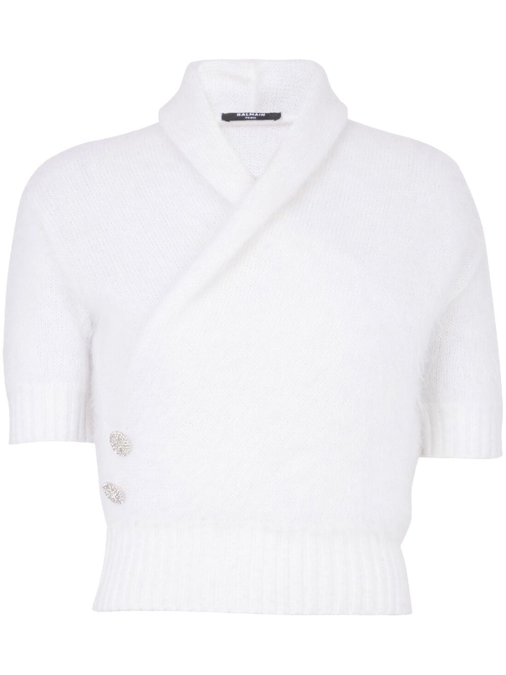 Balmain wrap mohair jumper - White