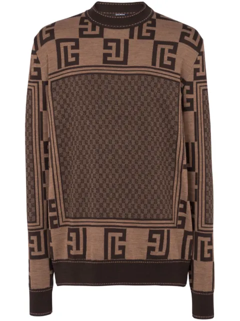 Balmain monogram jacquard jumper