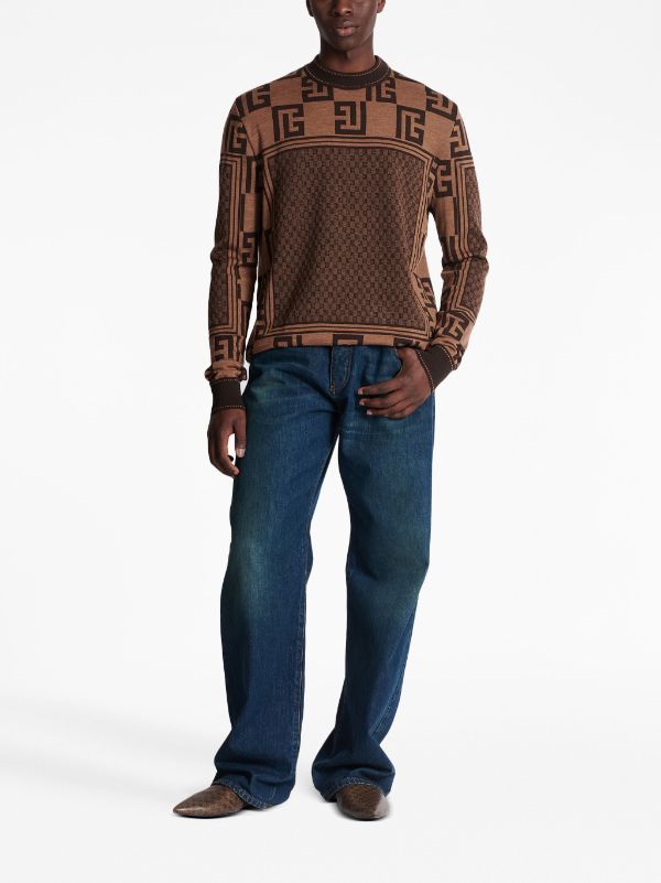 Balmain Monogram Jacquard Sweater