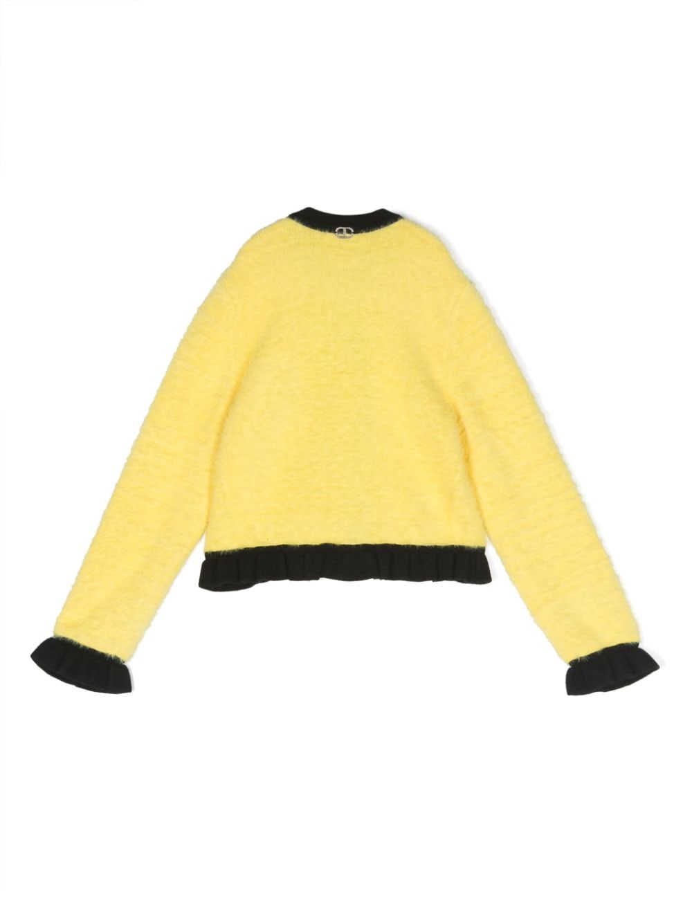 Shop Twinset Logo-plaque Cardigan In Yellow