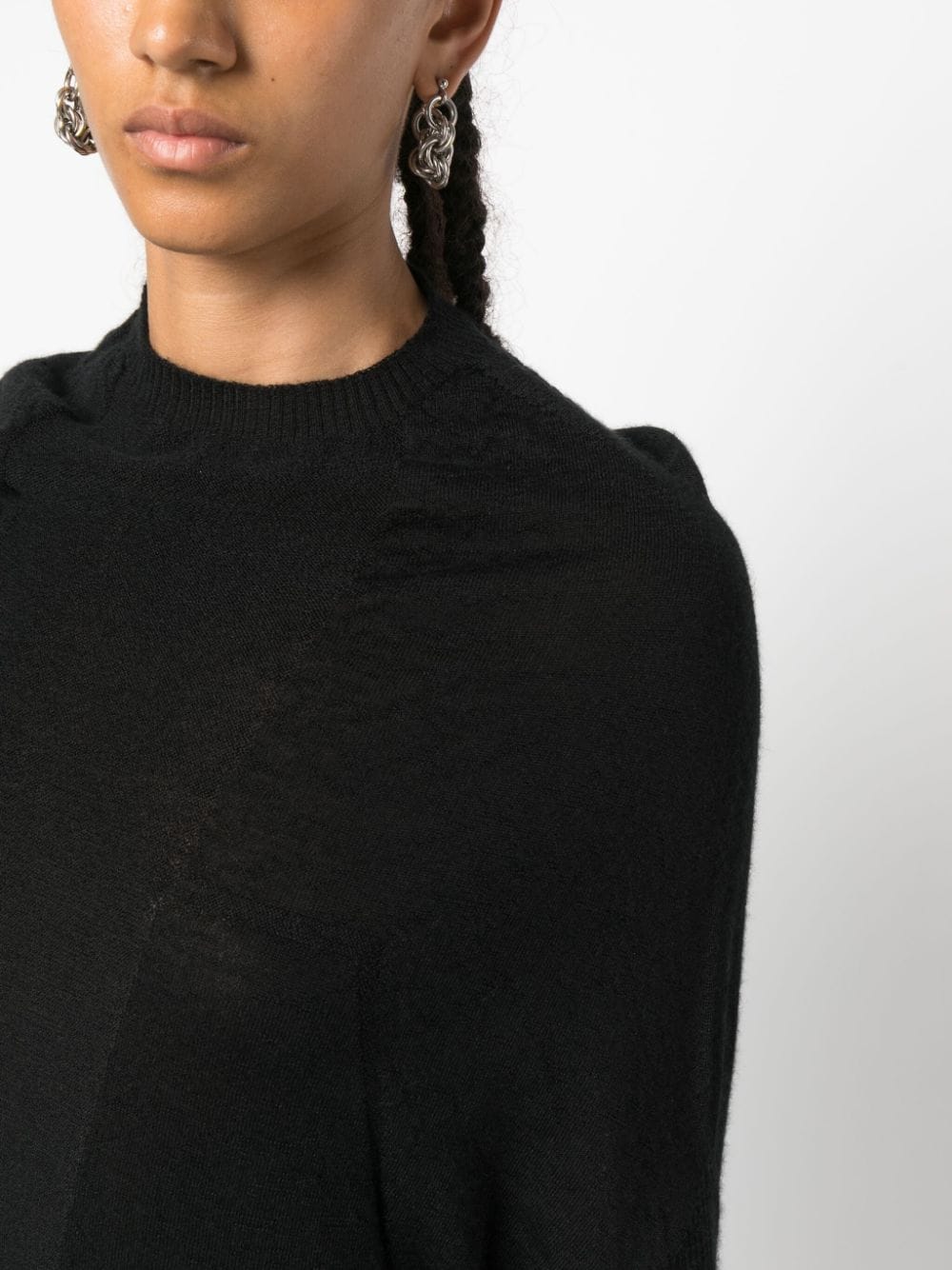 Shop Rick Owens Crater Knit Cashmere Jumper In Black