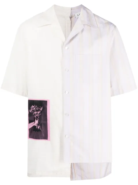 Lanvin camisa manga corta con diseño patchwork