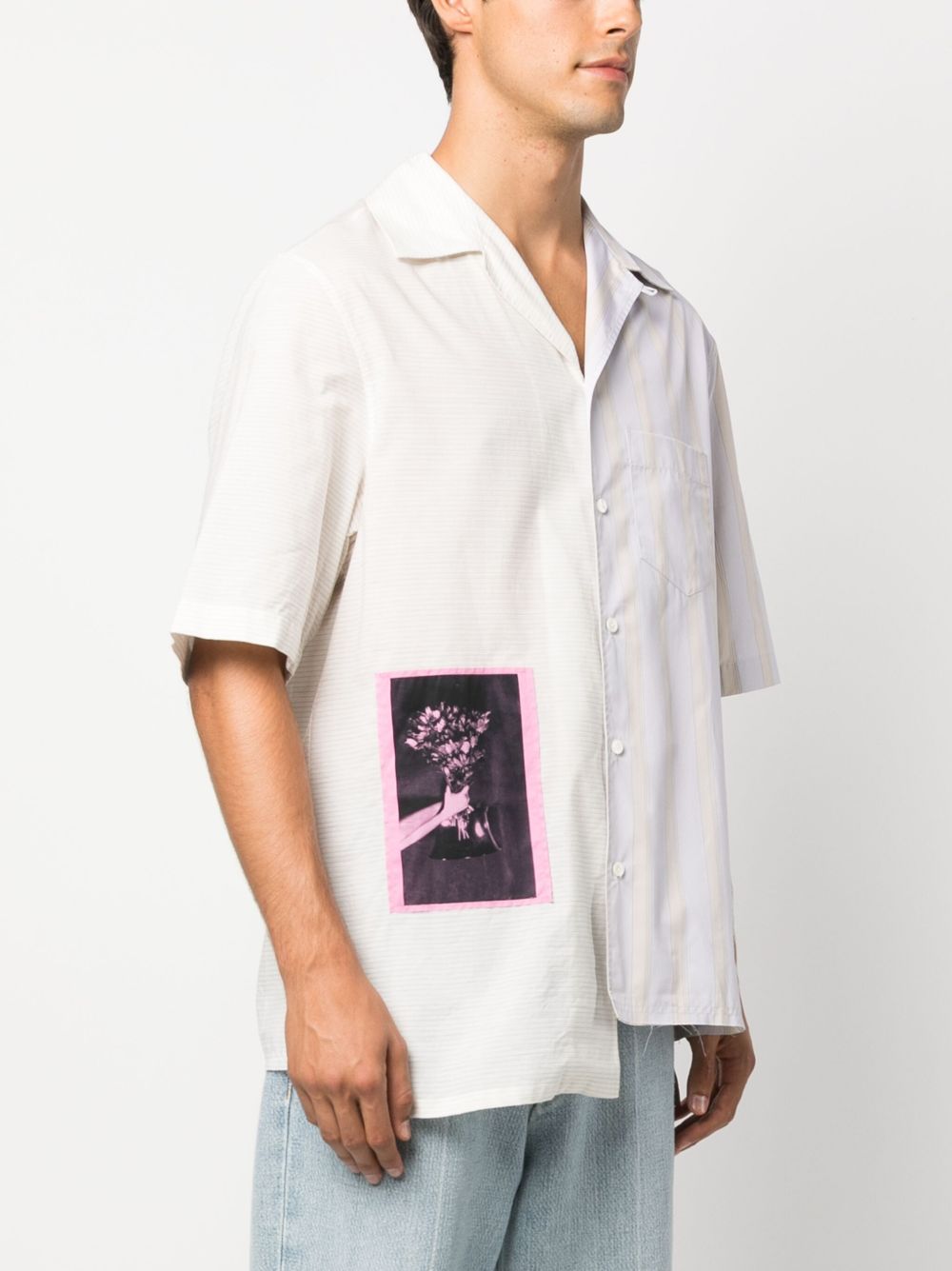 Affordable Lanvin asymmetric patchwork cotton shirt Men