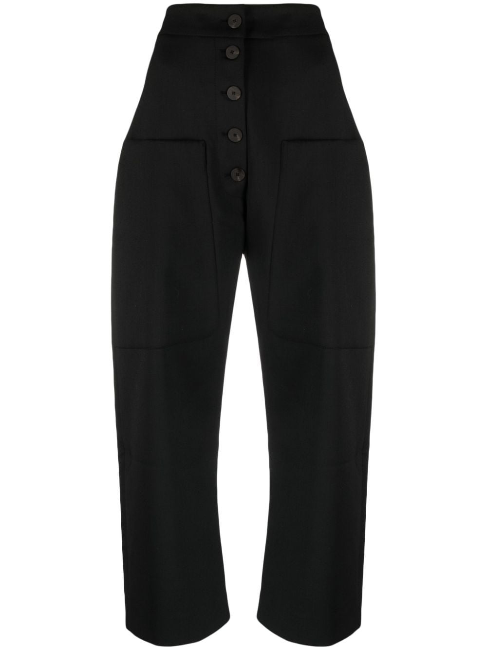 Shop Studio Nicholson Straight-leg Cropped Trousers In Black