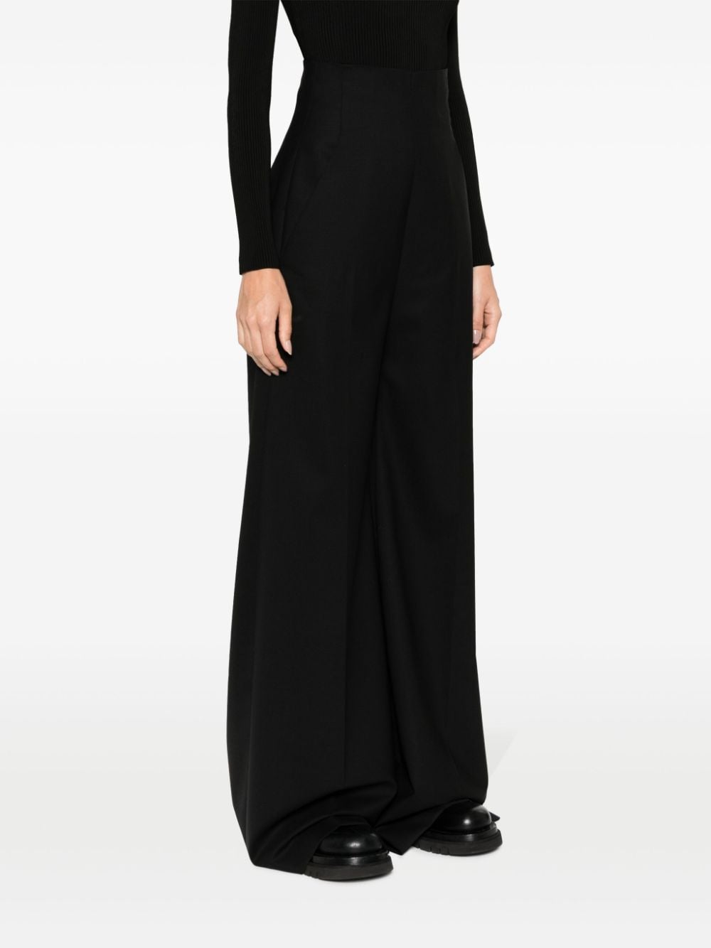 Shop Rick Owens High-waist Palazzo Trousers In Black