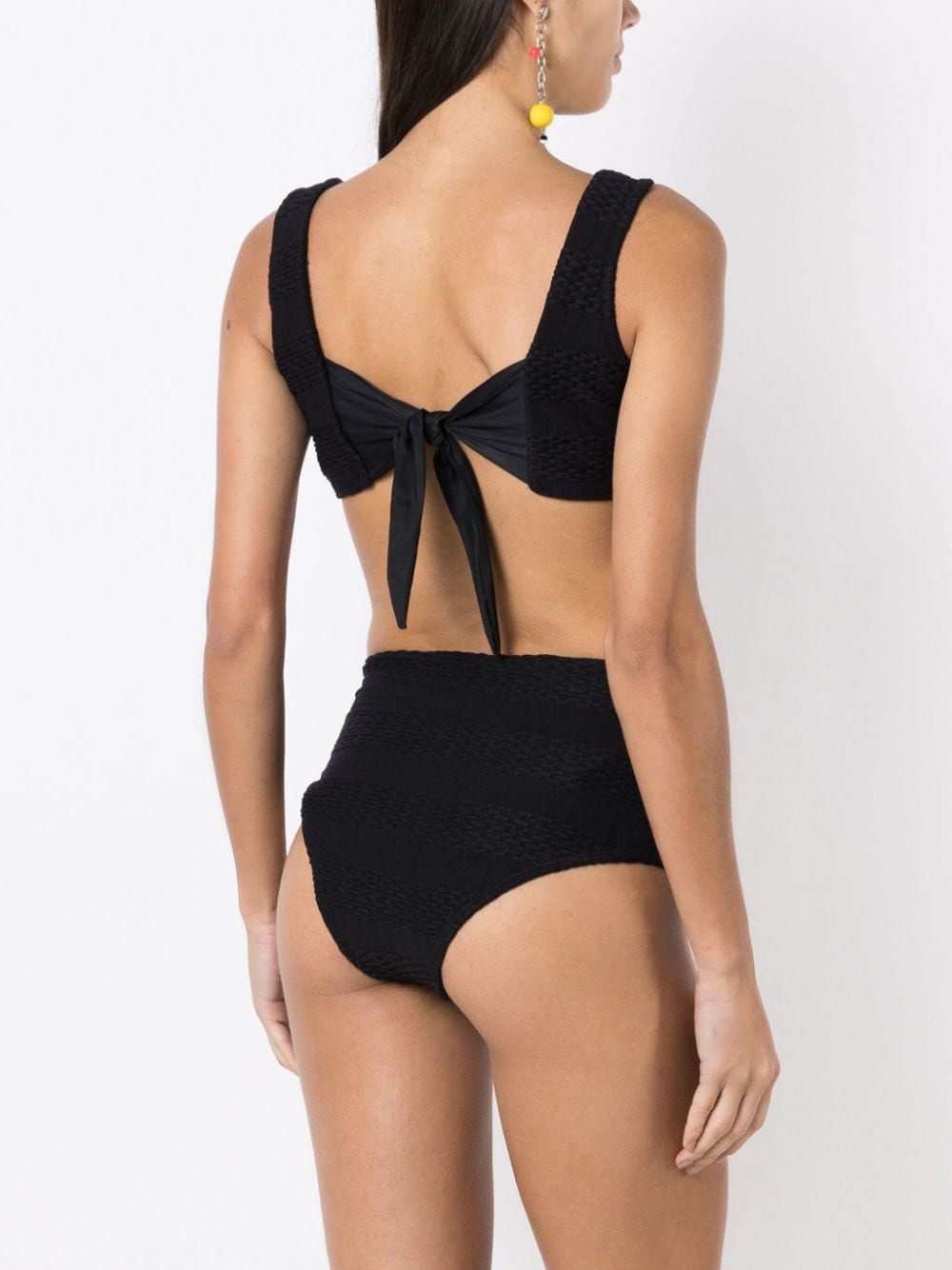 Shop Amir Slama Hardware-detailing Textured Bikini In Black