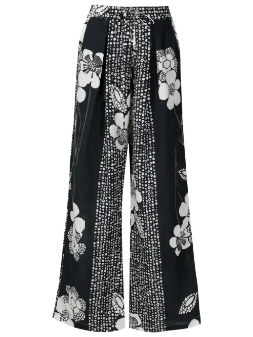 Pantalon droit à fleurs - Amir Slama - Modalova