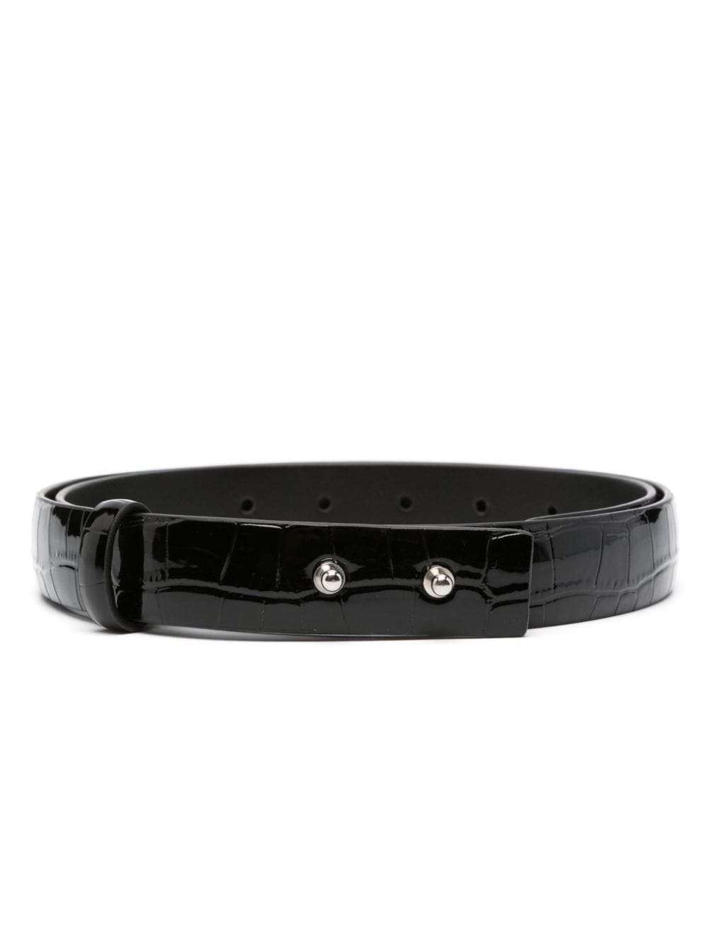 Philosophy Di Lorenzo Serafini Crocodile-effect Leather Belt In Black