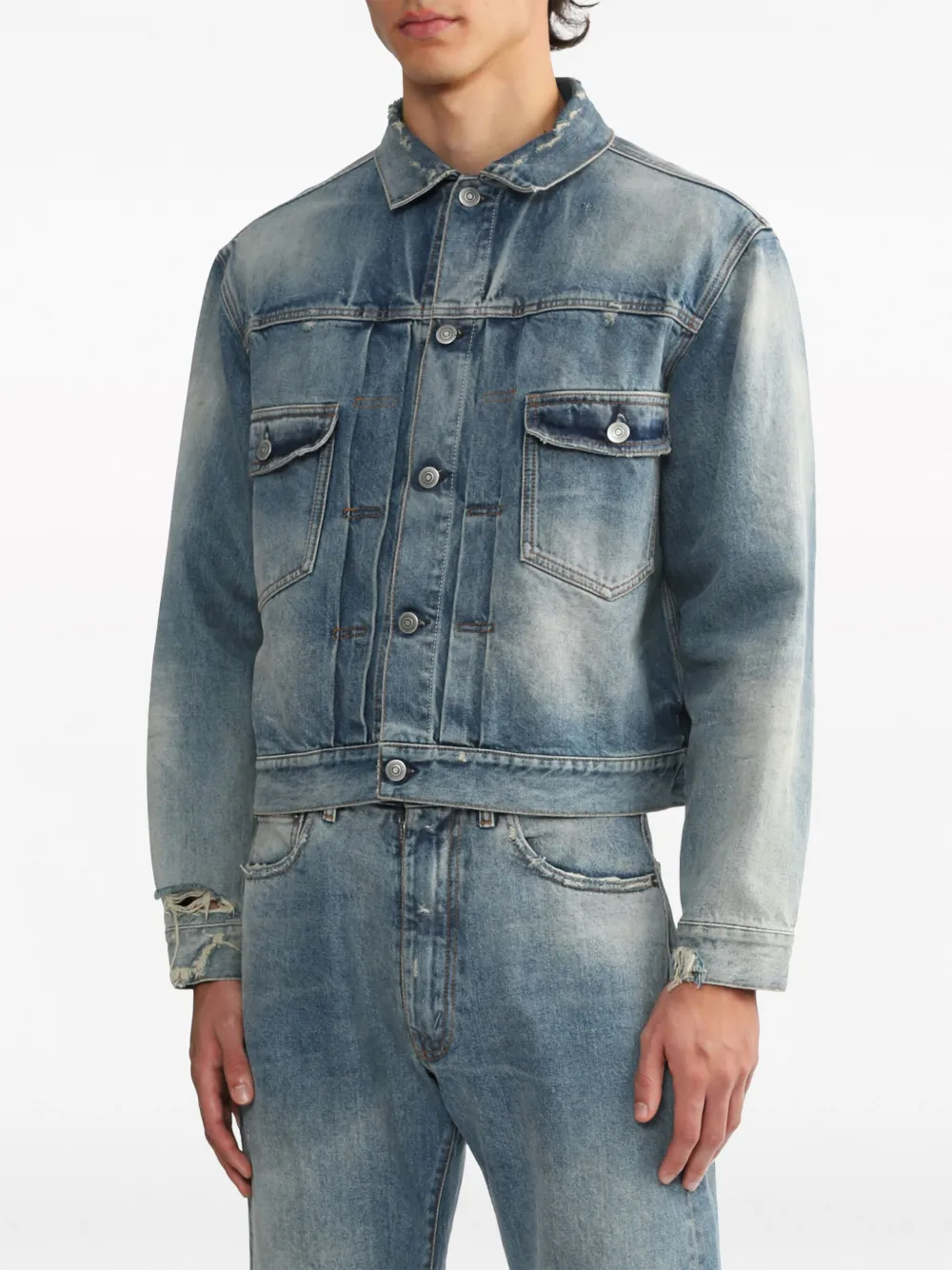 Mens cropped hot sale jean jacket