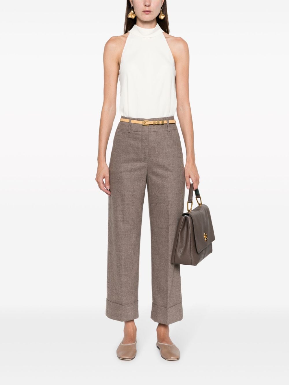 Peserico Cropped pantalon - Bruin