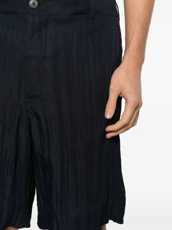 Giorgio Armani Crinkled wide-leg Shorts | Blue | FARFETCH AU