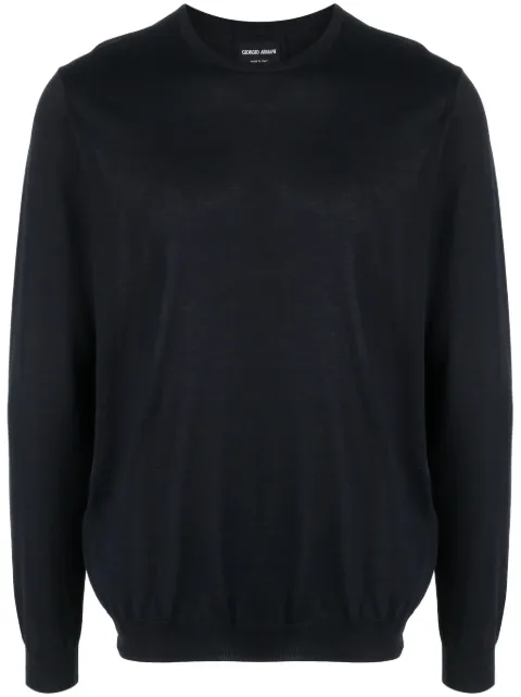 Giorgio Armani crew-neck silk-cotton jumper