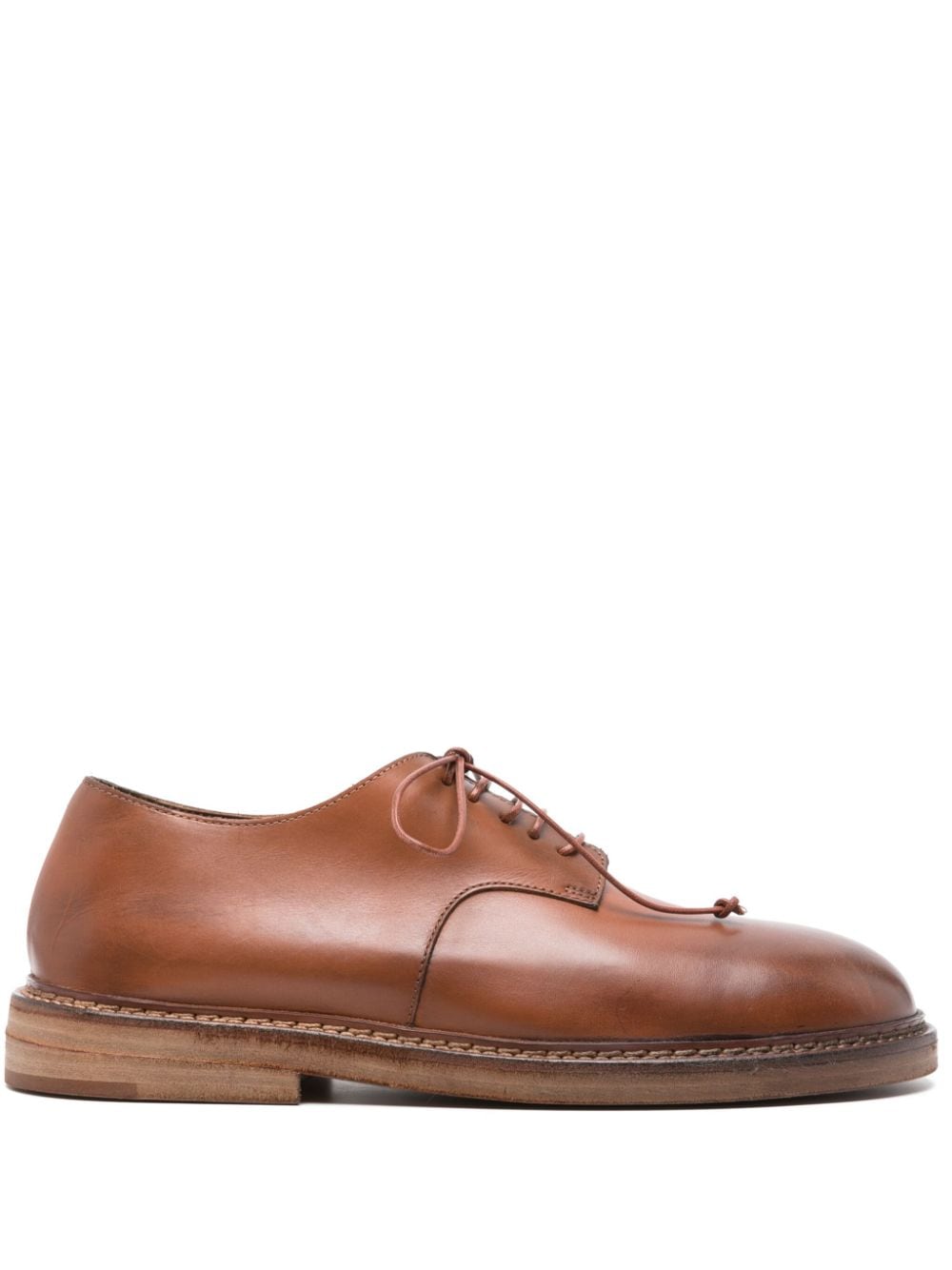 Marsèll Round-toe Leather Derby Shoes In Brown