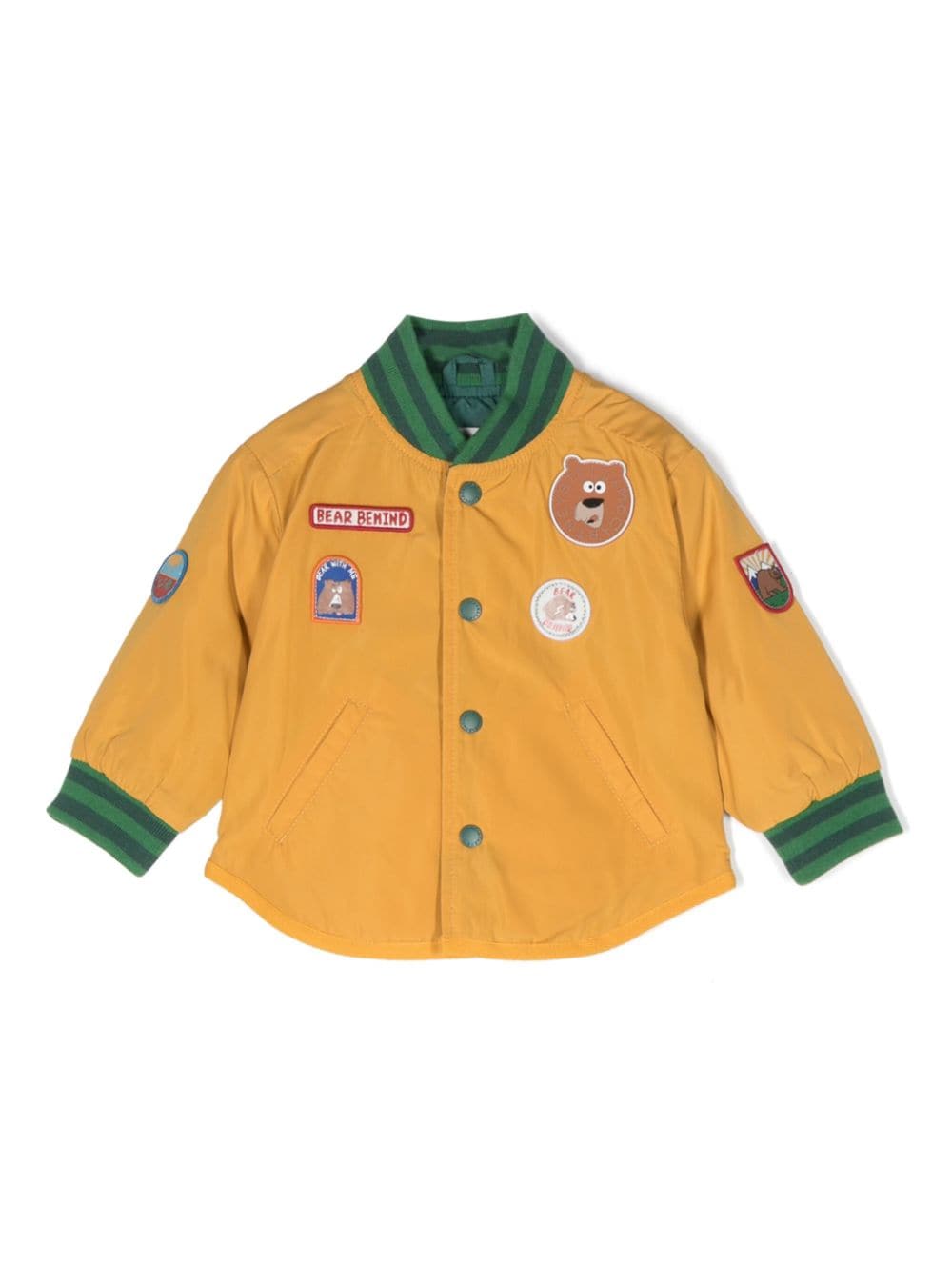 stella mccartney kids veste bomber à détail de patchs - jaune