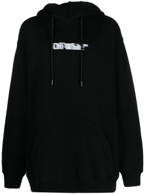 Off-White logo-print cotton hoodie Men