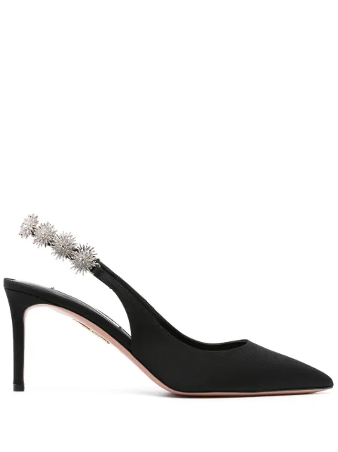 Aquazzura 90mm crystal-embellished slingback pumps